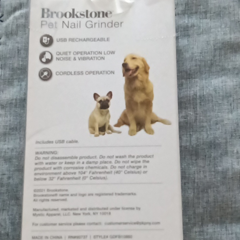 Brookstone Black USB Pet Nail Grinder - Picture 2 of 7